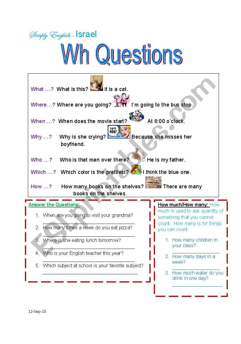 wh questions esl worksheet by judyhalevi