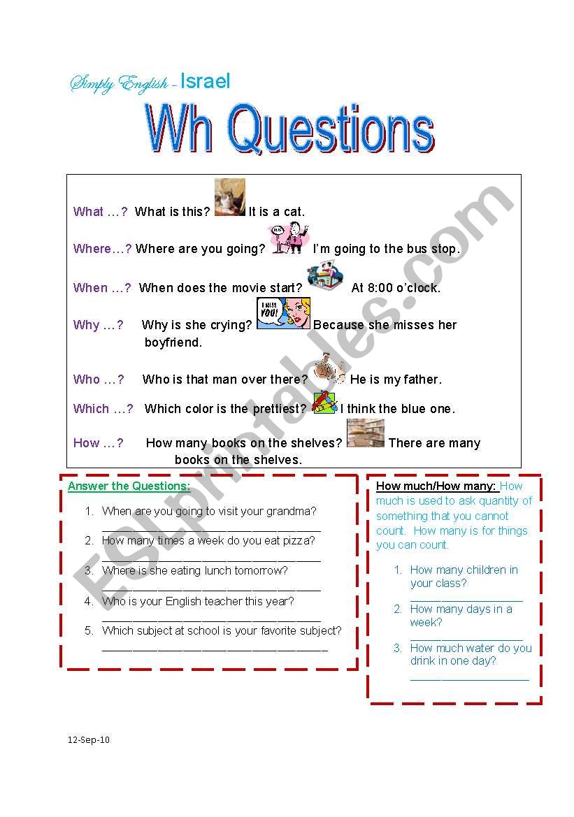 Wh Questions worksheet