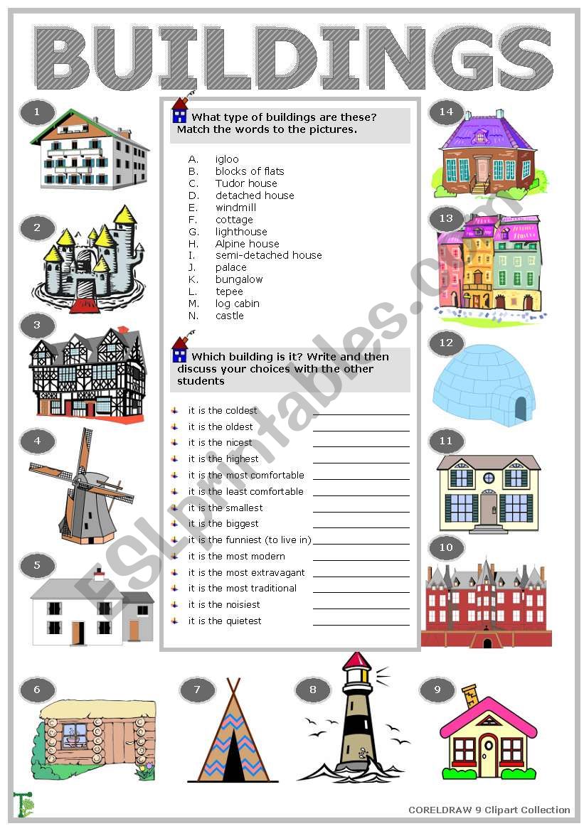 Buildings worksheet