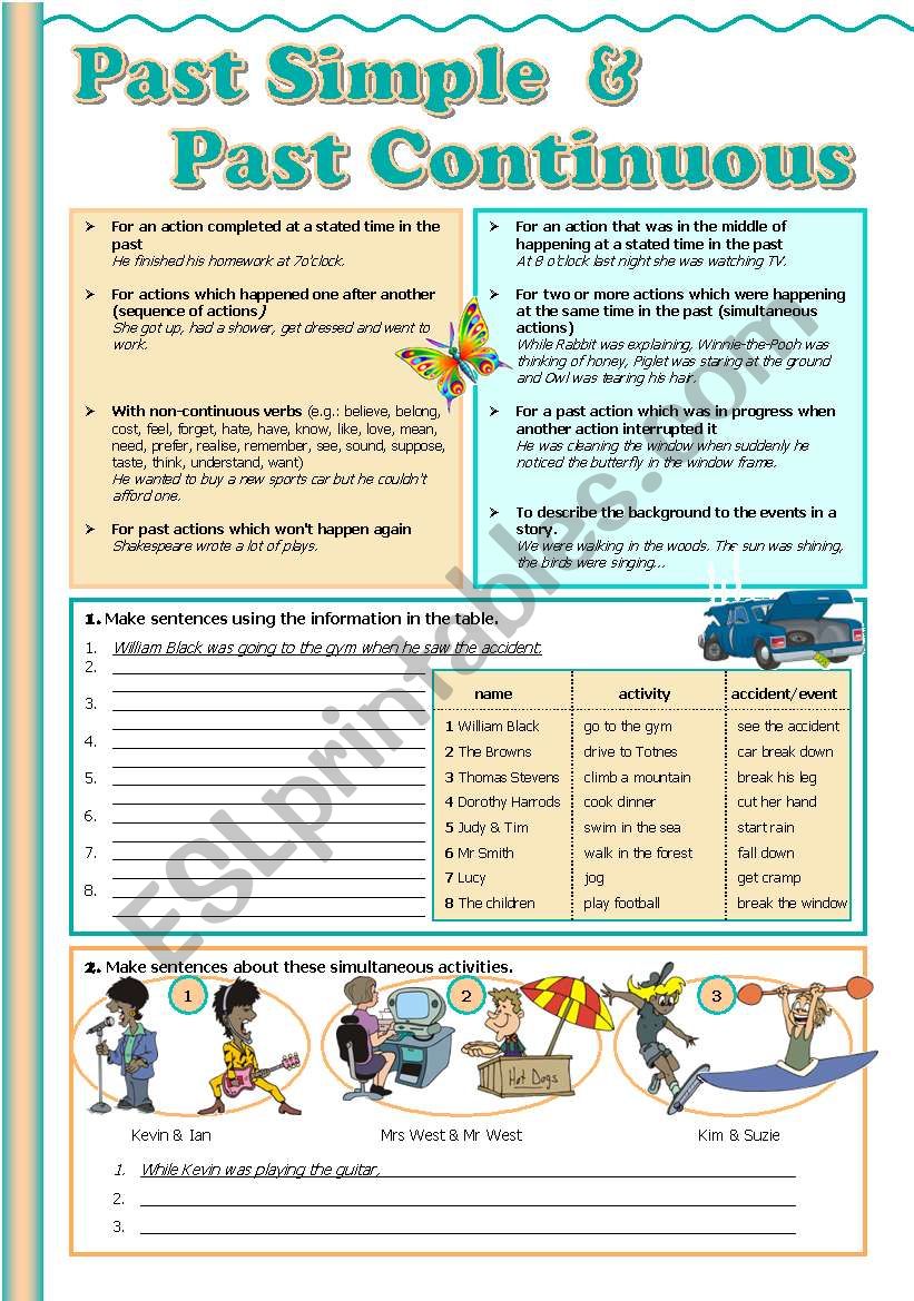 Past Simple & Past Continuous worksheet