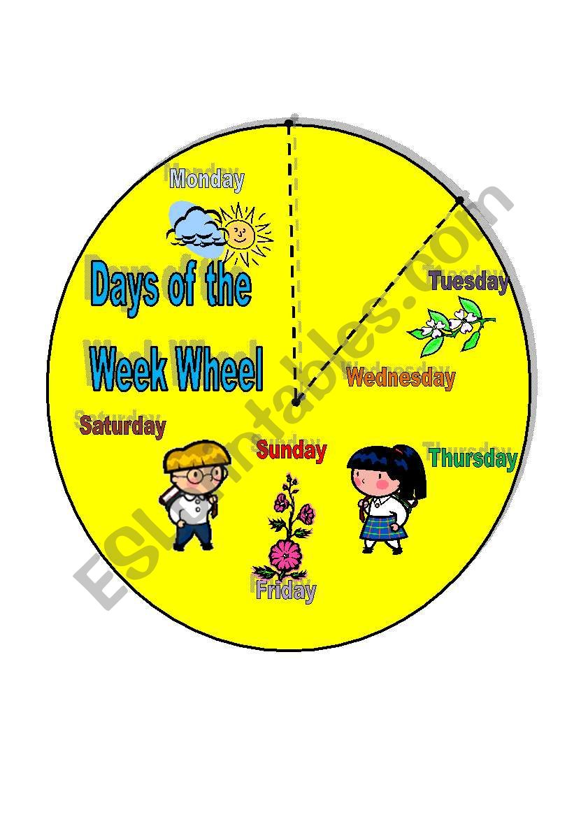 Days of the Week Wheel worksheet