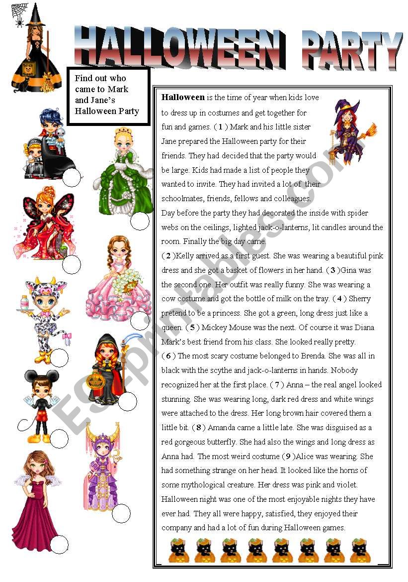 Halloween Party! worksheet