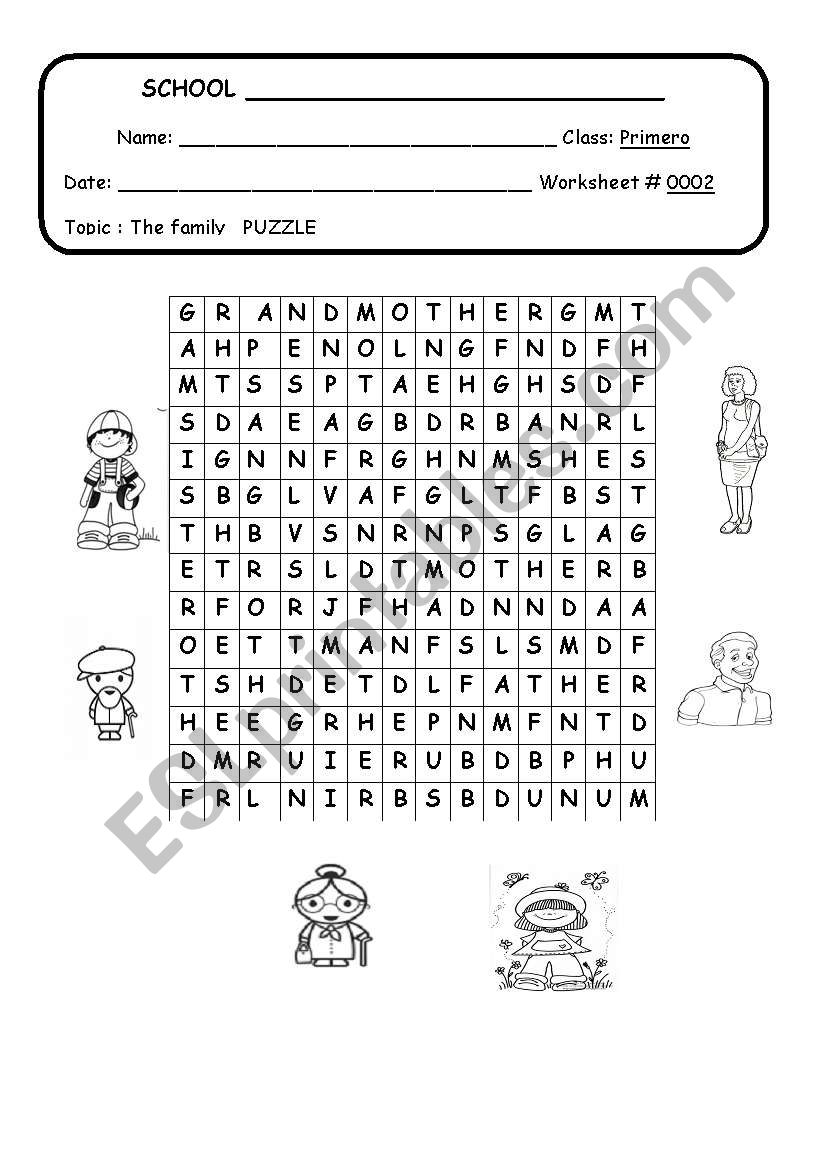 MY FAMILY PUZZLE worksheet