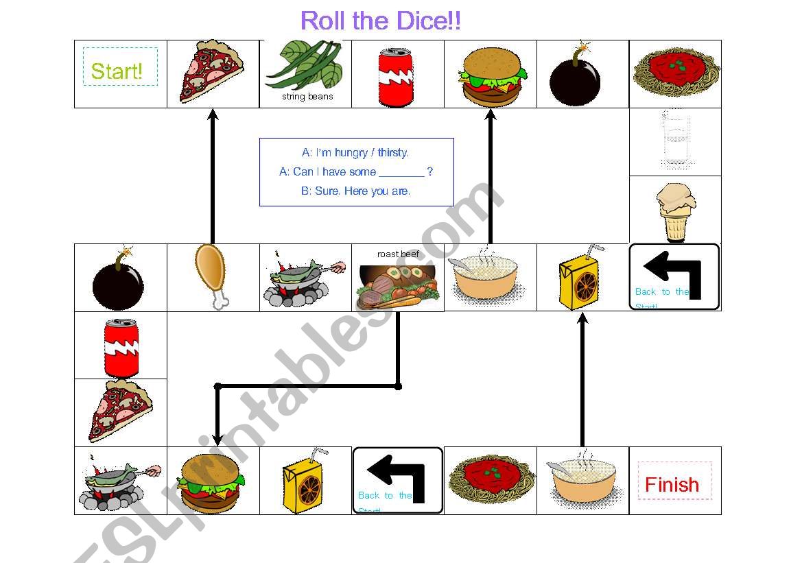 Food Board Game worksheet