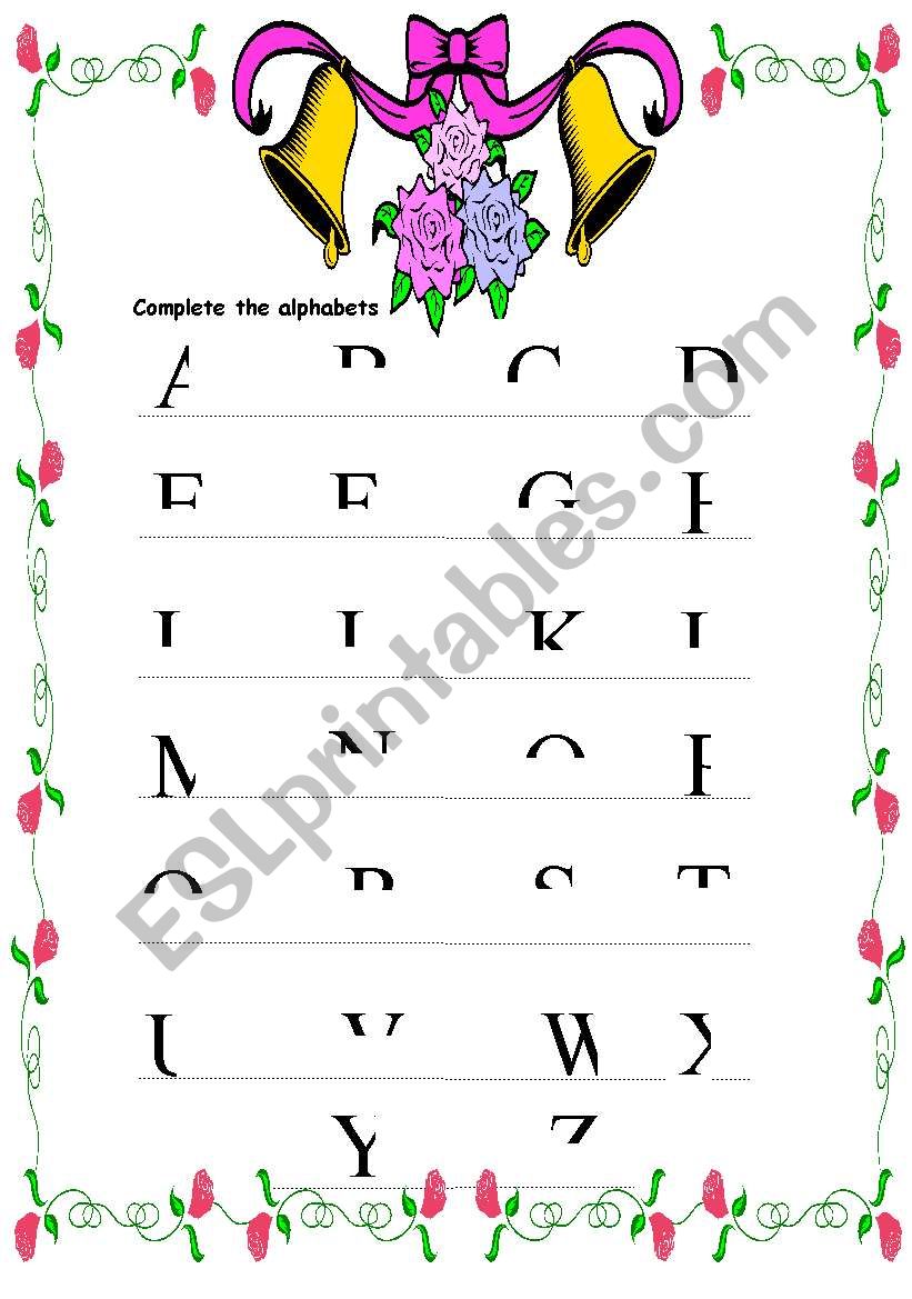 The alphabets worksheet