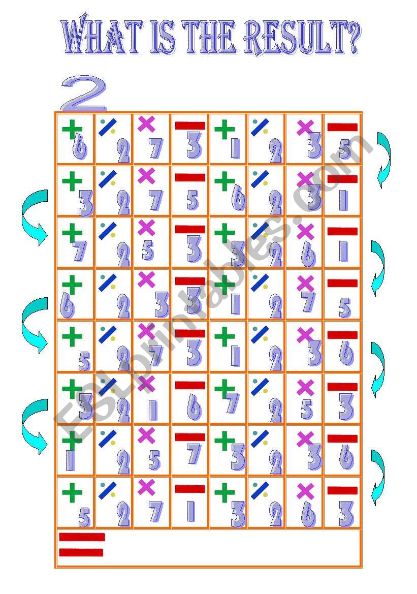 what is the result? worksheet