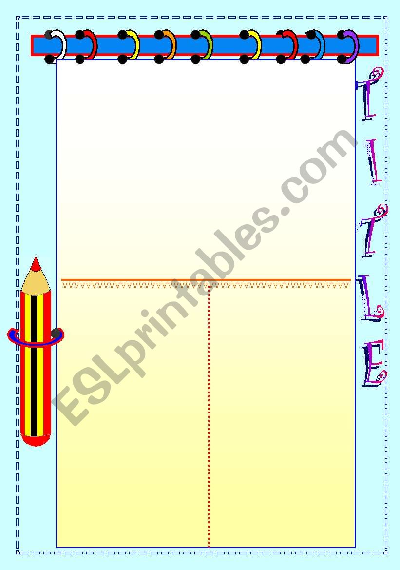 Reading comprehension template.