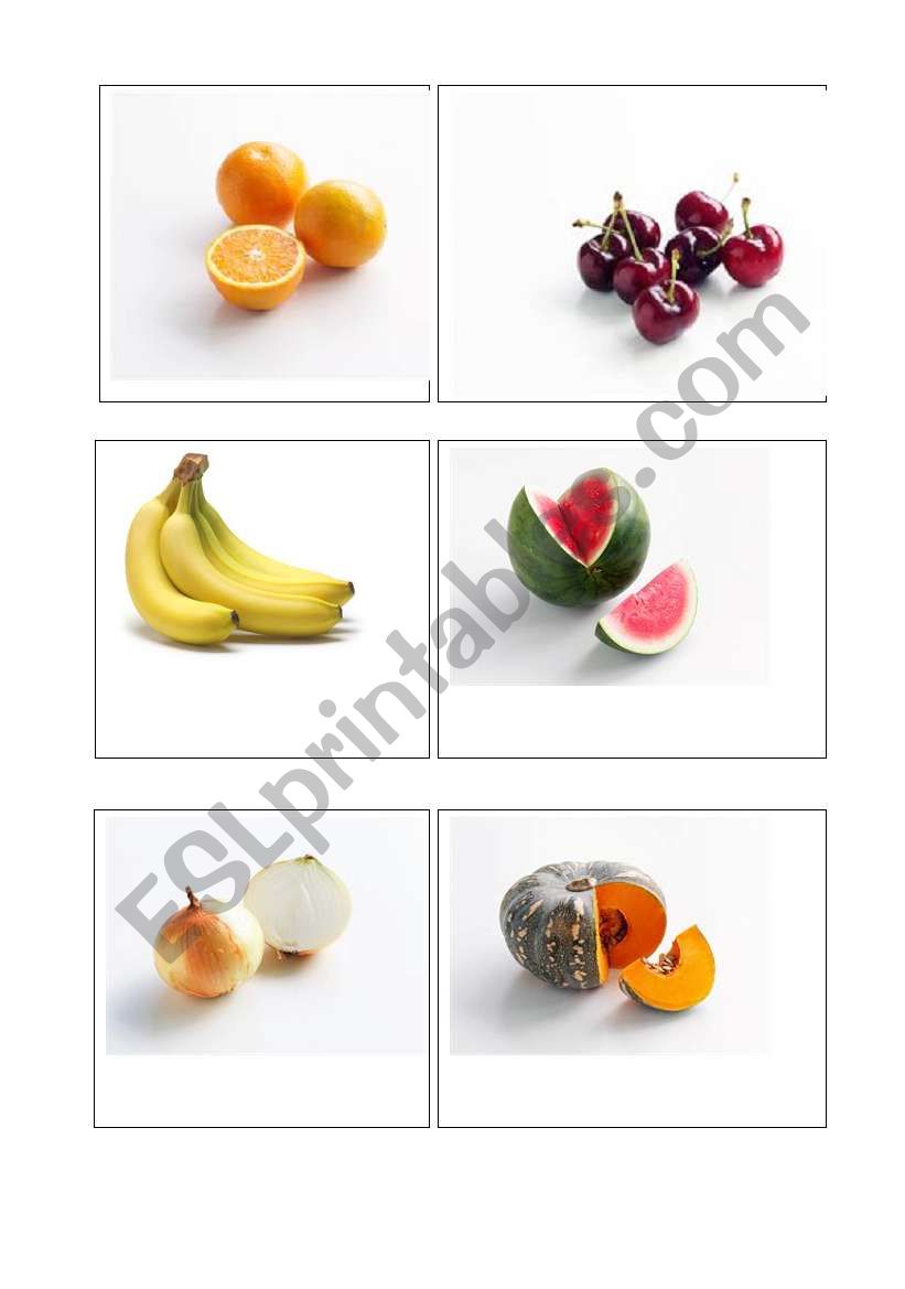 Fruits and Vegetables worksheet
