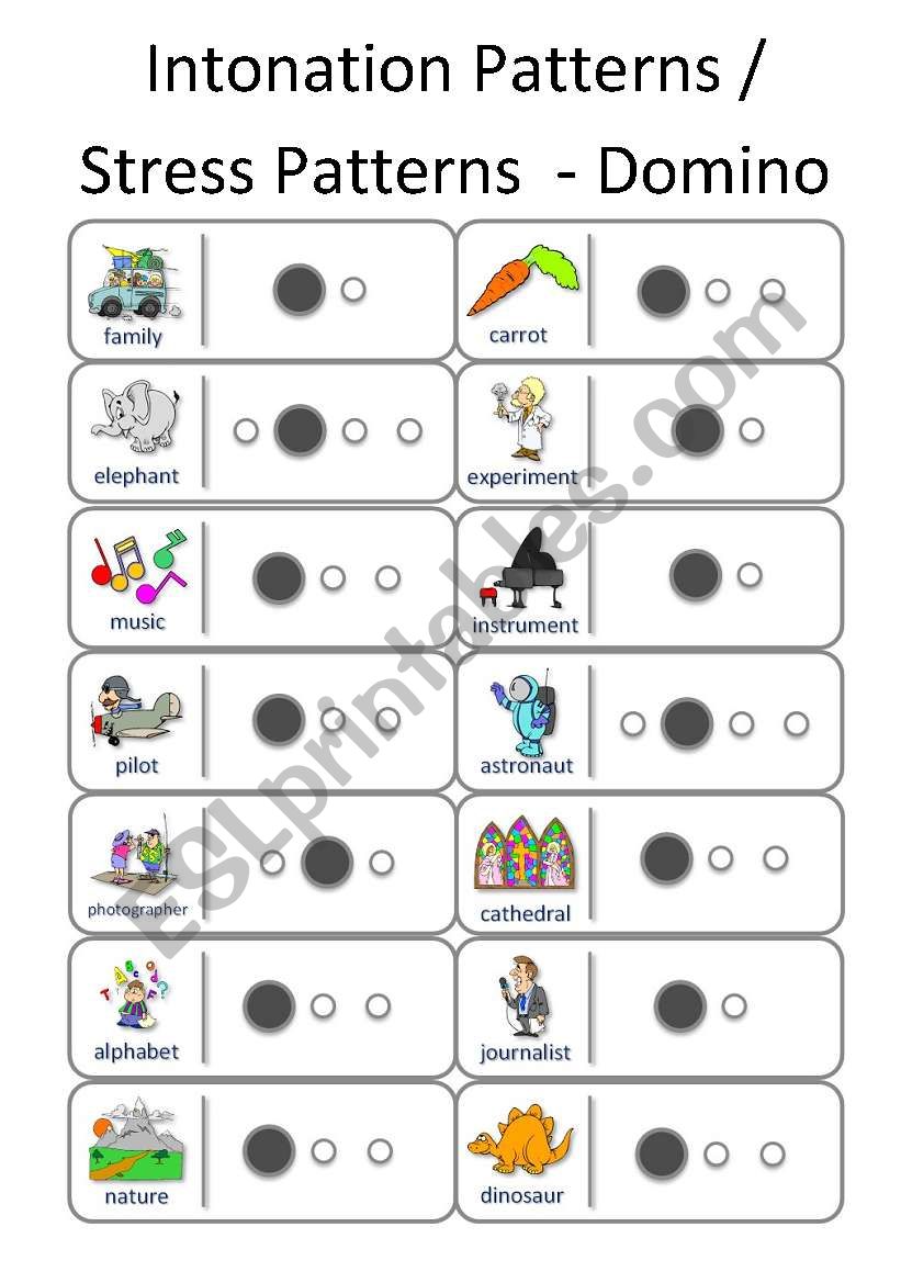 Intonation / Stress Patterns for Children and Adults DOMINO / DOMINOES