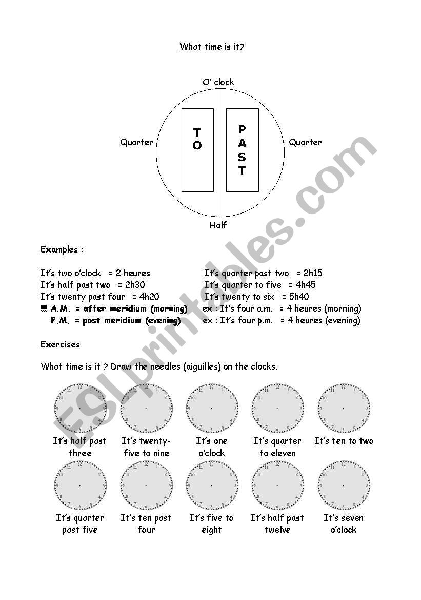 what time is it? worksheet