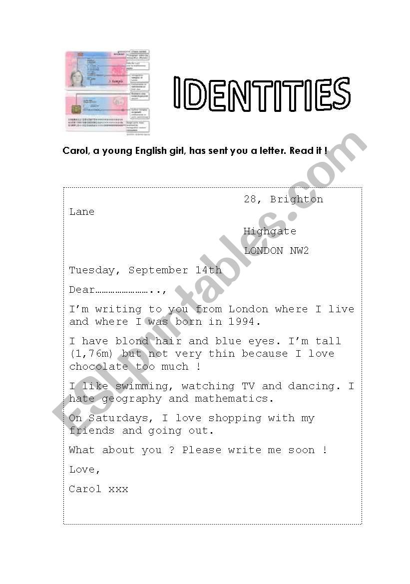 Identities- Understanding personal information