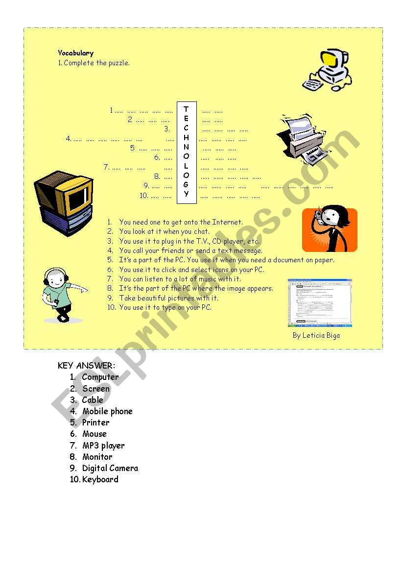 Technology worksheet