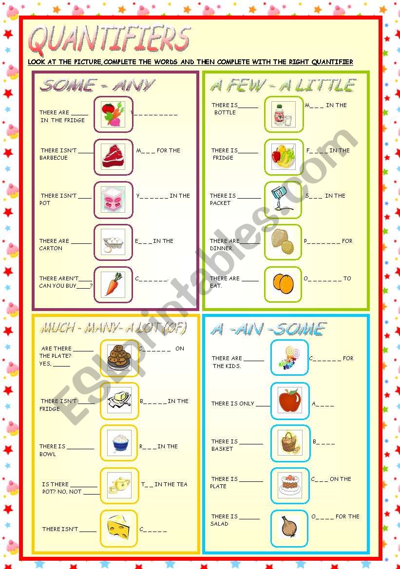 QUANTIFIERS worksheet