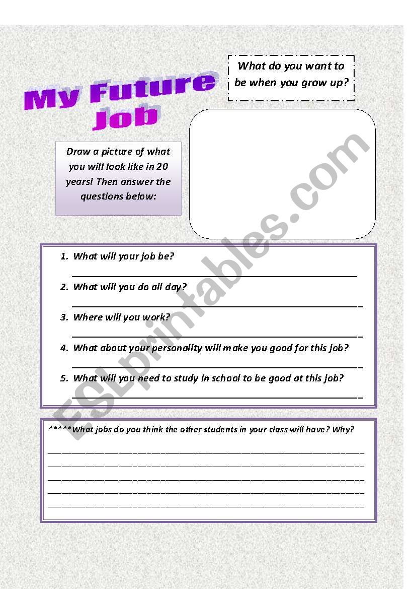 My Future Job worksheet