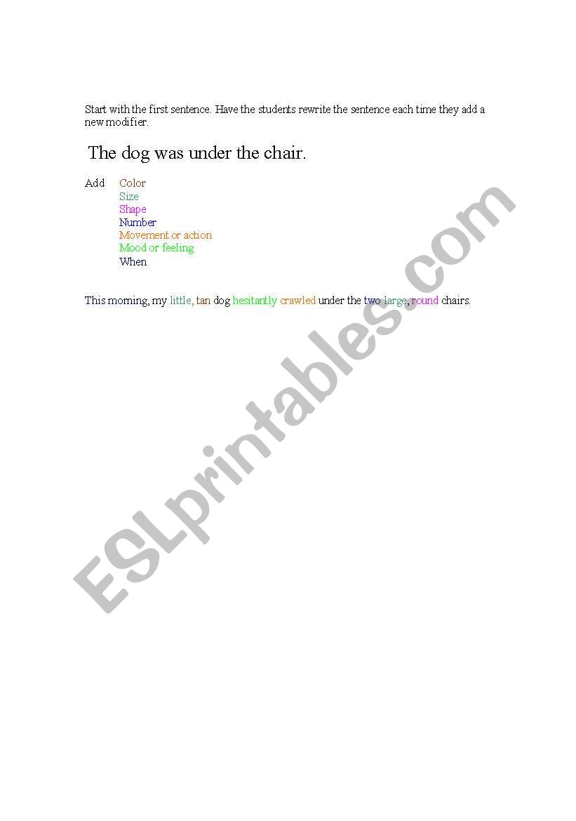 Using adjectives and adverbs worksheet
