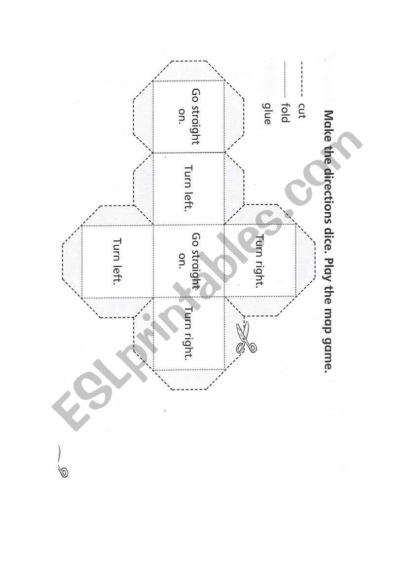 directions dice worksheet