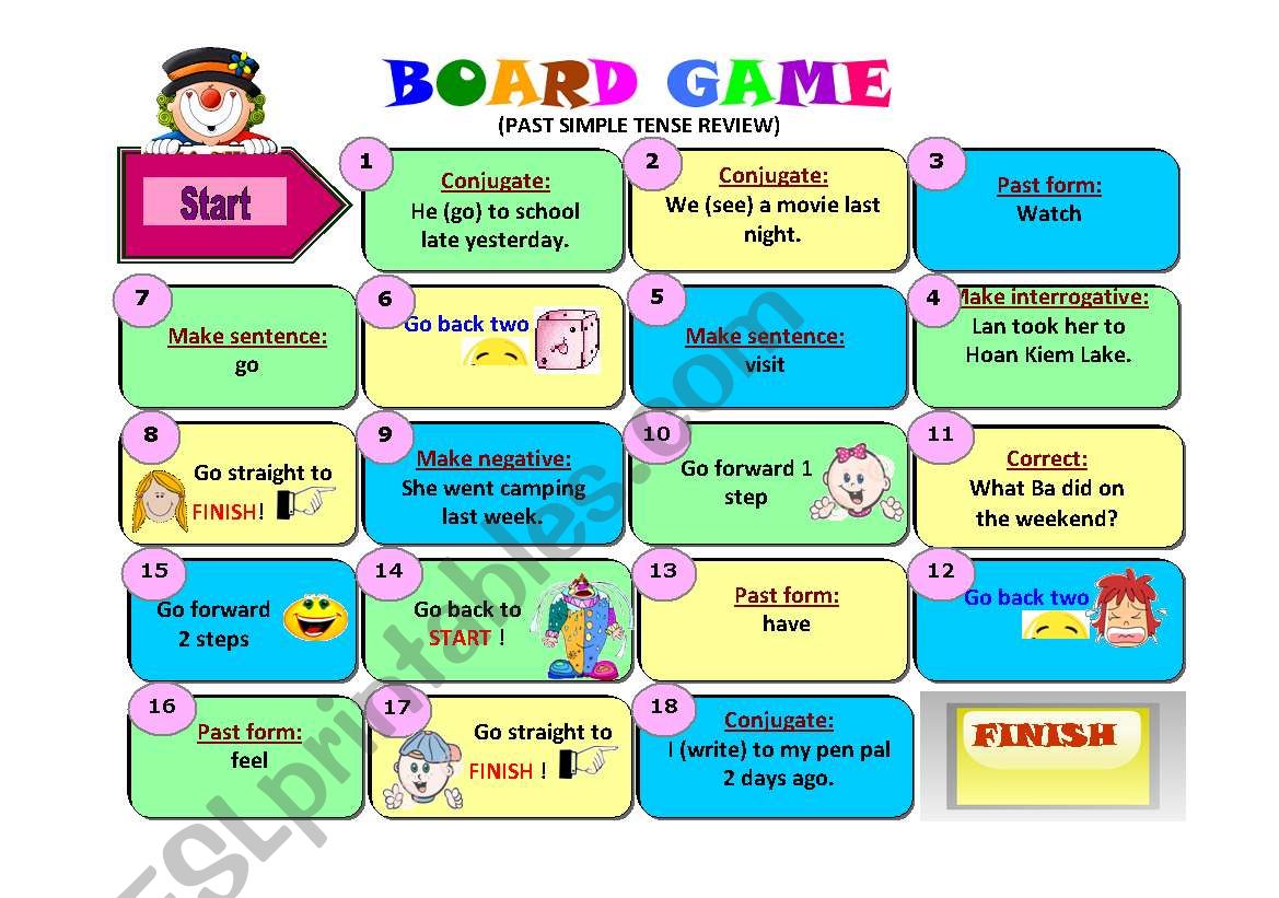 Board game _ Past simple tense review
