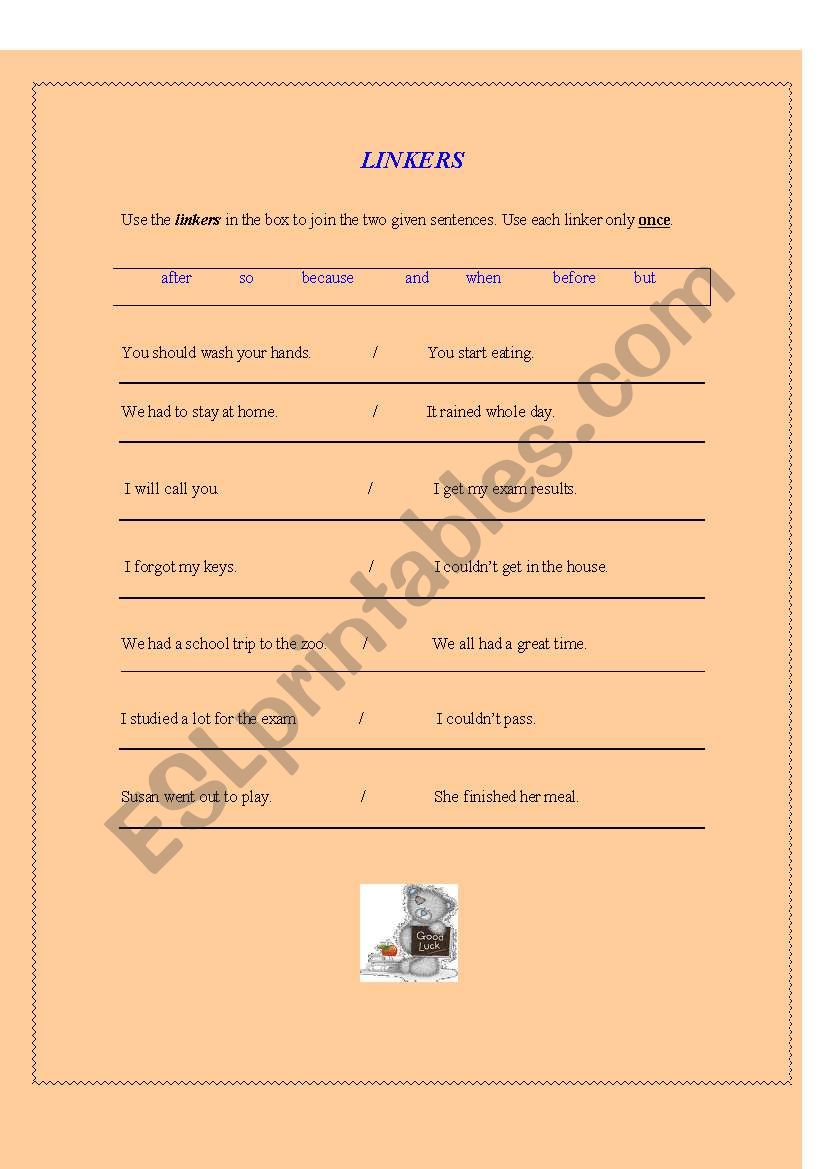 Linkers worksheet