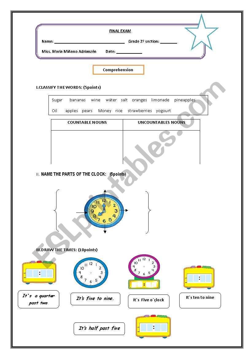 time worksheet