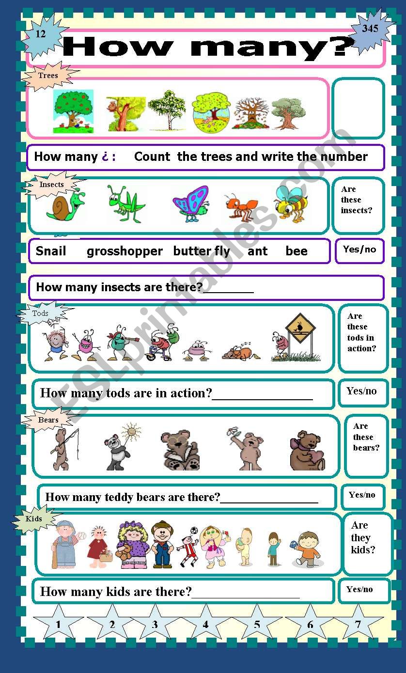 HOW MANY? worksheet