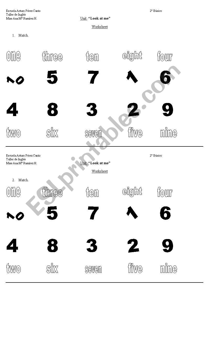 numbers worksheet