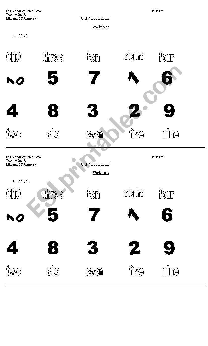 numbers worksheet