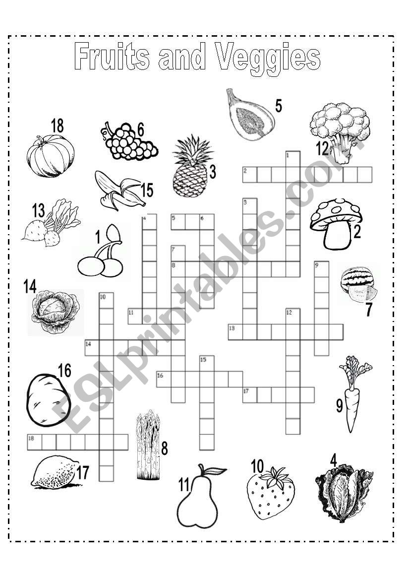 fruits and veggies worksheet