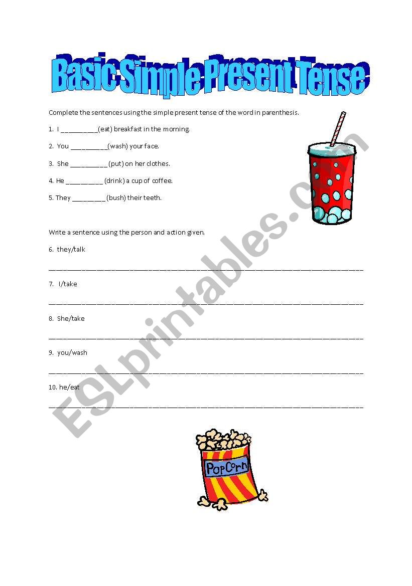 Simple Present Tense worksheet
