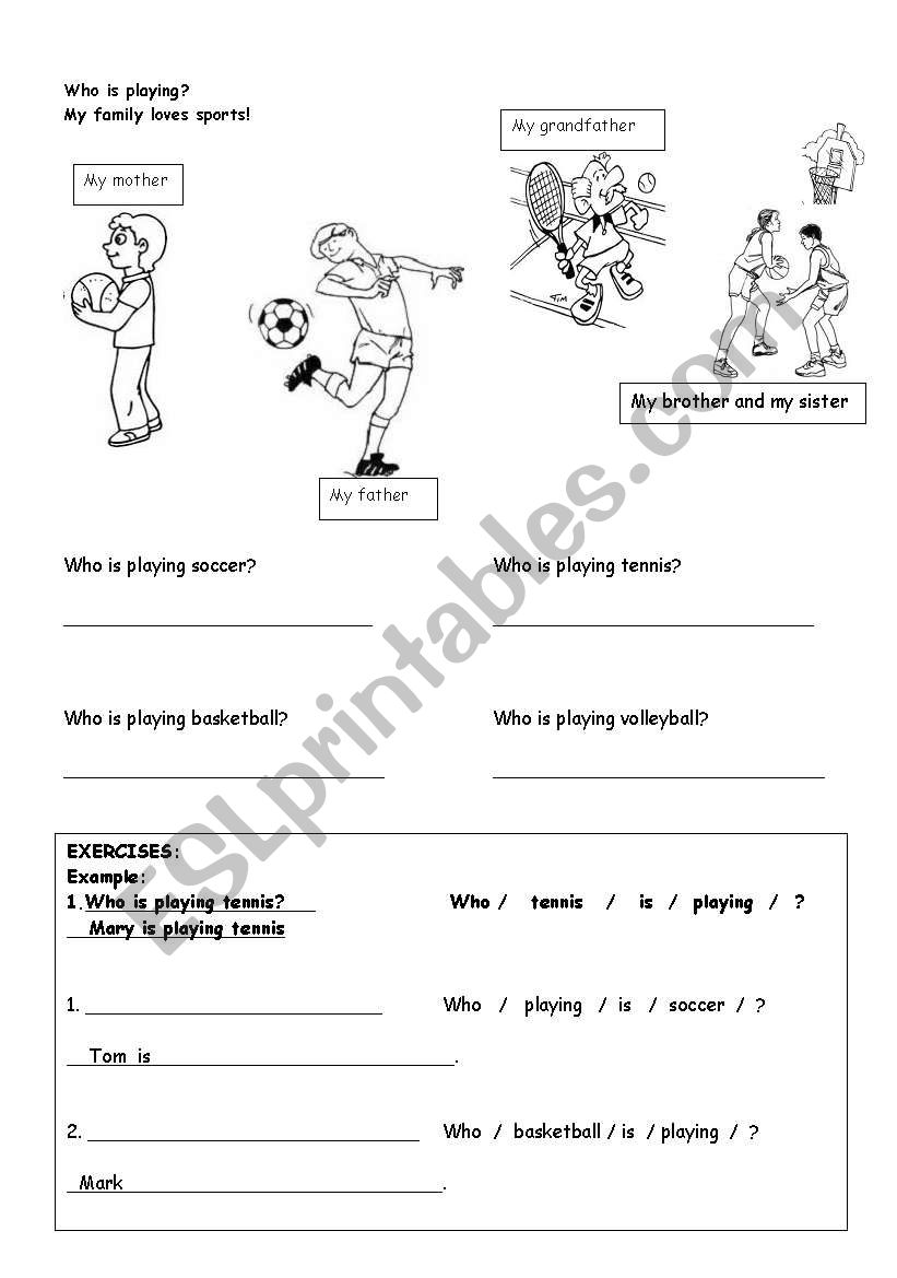 Who is playing? worksheet