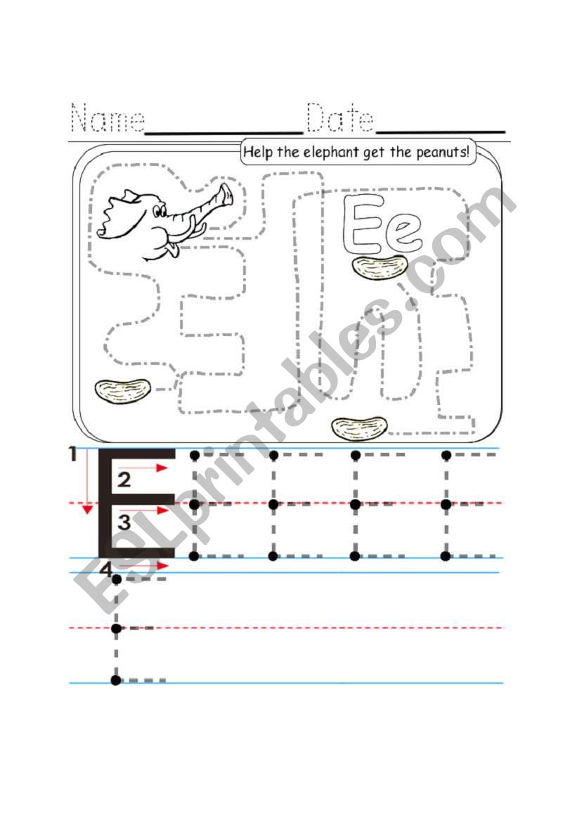 E writing worksheet