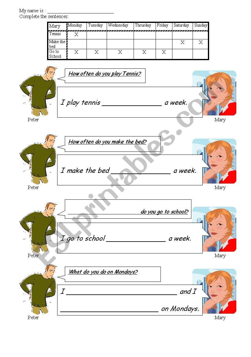 HOW OFTEN...? worksheet