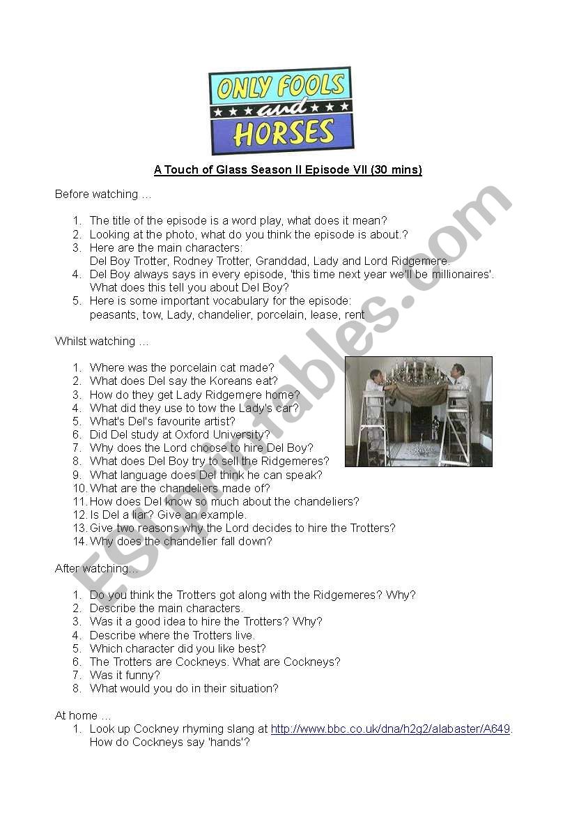 Only Fools and Horses video worksheet
