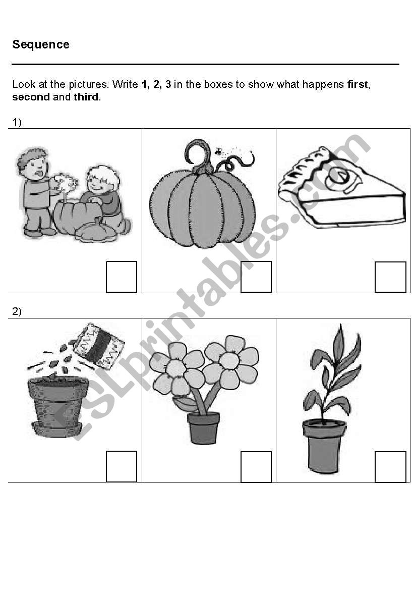 English worksheets: Sequence