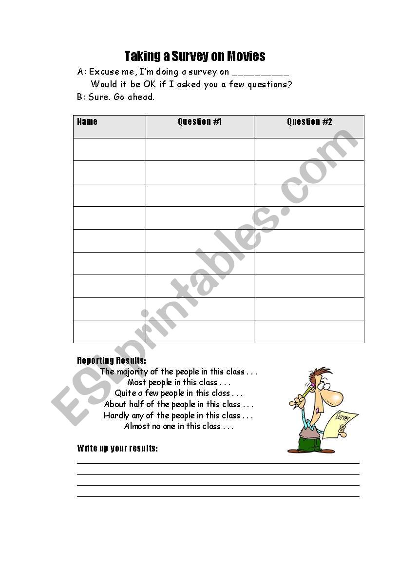 Movie survey worksheet