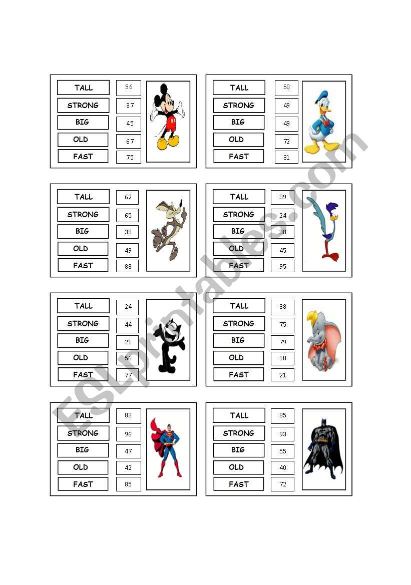 comparatives worksheet