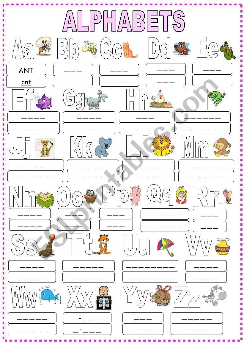 ALPHABETS worksheet