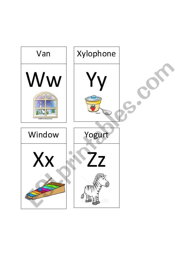 alpabet  W-Z 2/2 worksheet