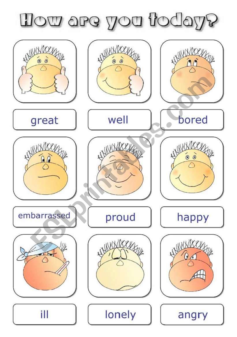 How are you today? worksheet