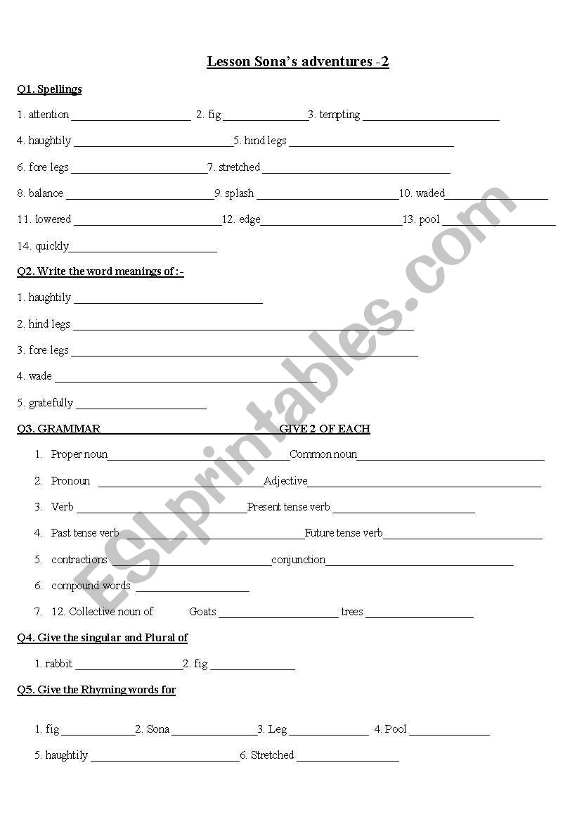 english worksheet worksheet