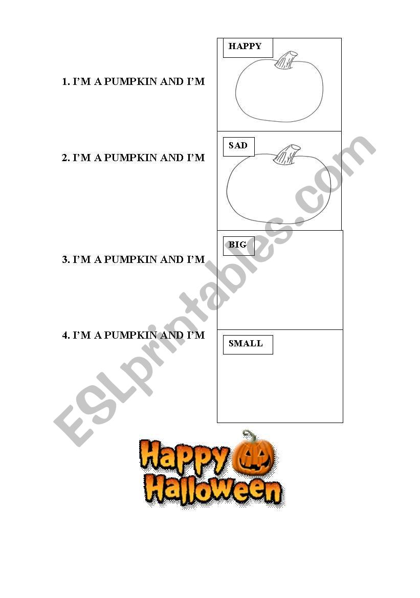 Draw Halloween Pumpkin Faces worksheet