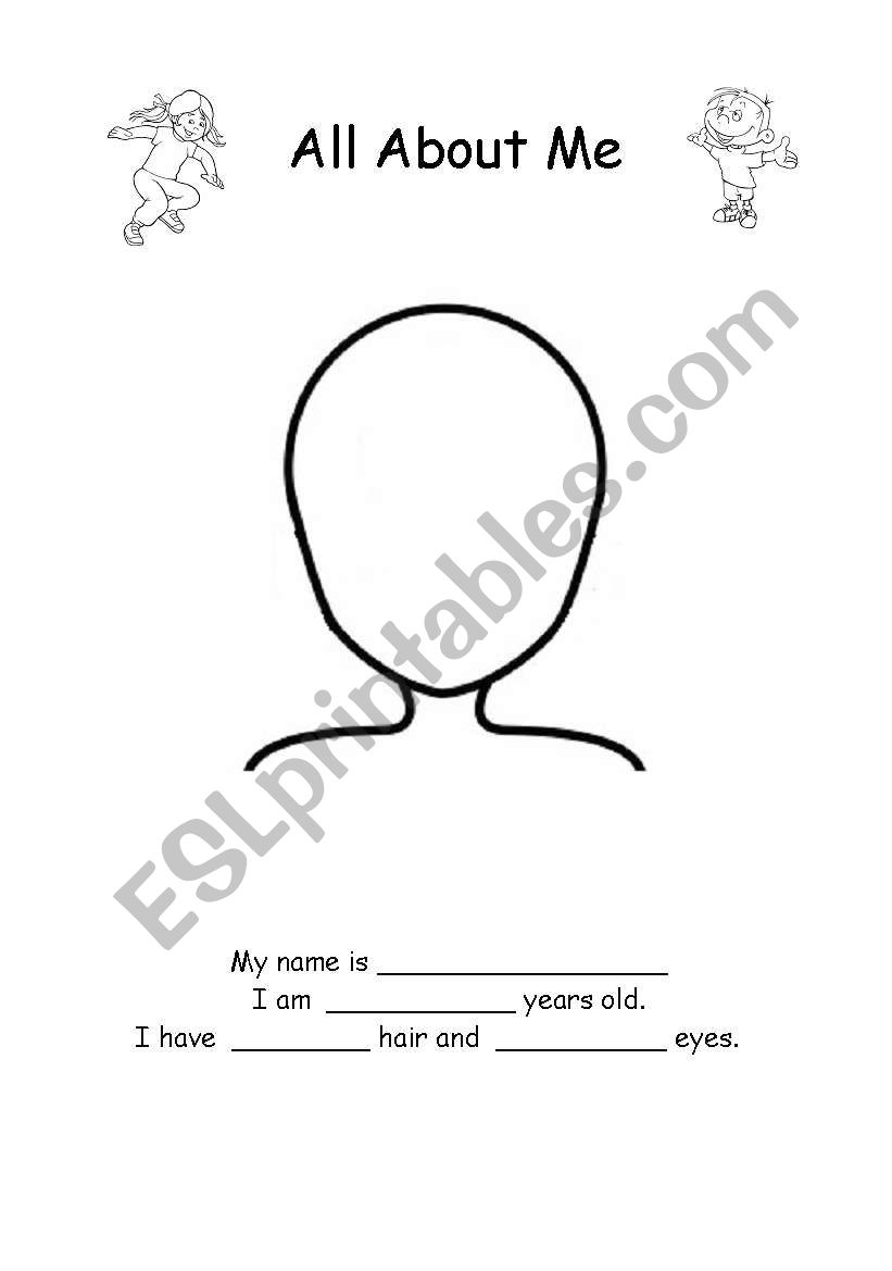 All About Me worksheet