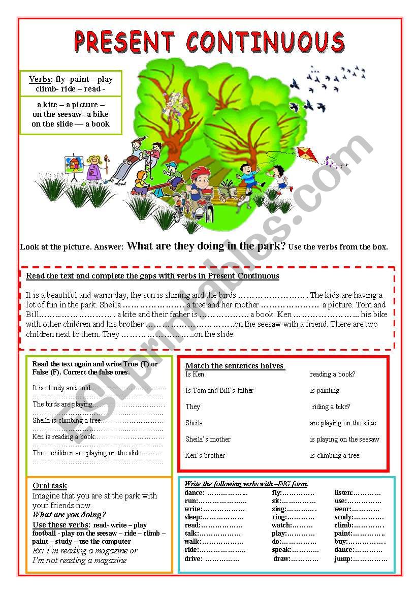 Present Continuous worksheet