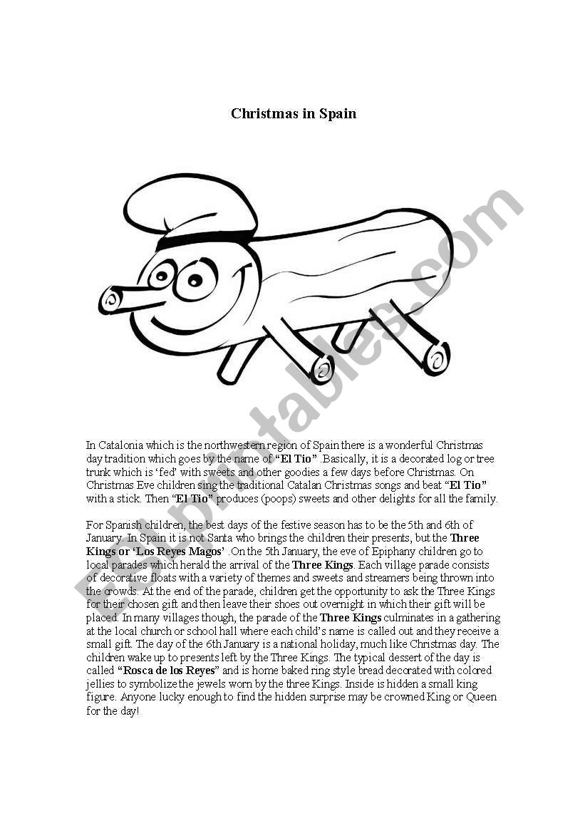 Christmas in Spain worksheet