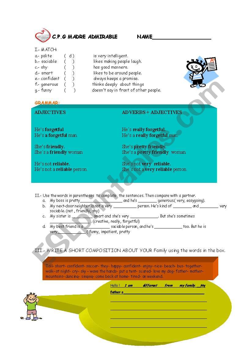 adjectives worksheet