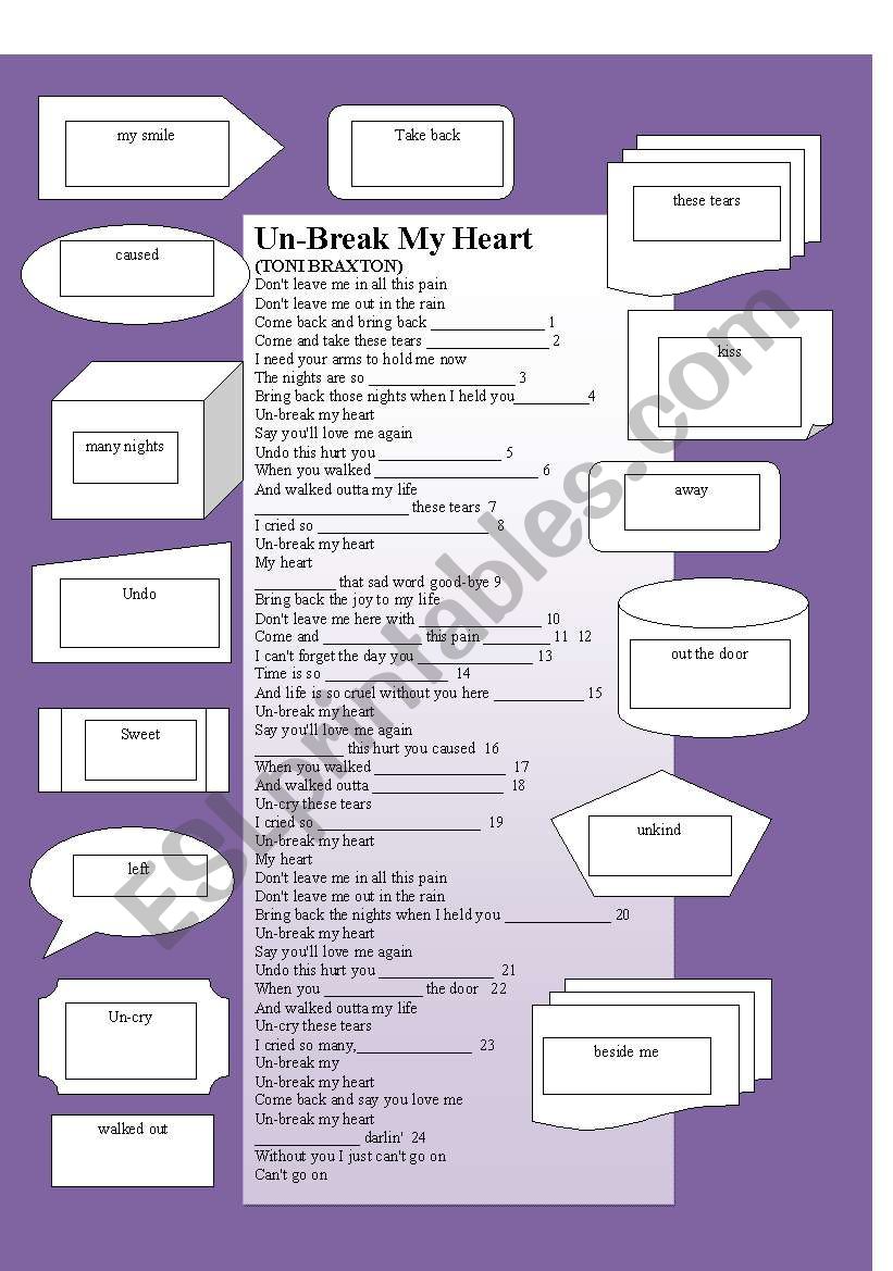 SONG: Toni Braxton - Un-break my heart