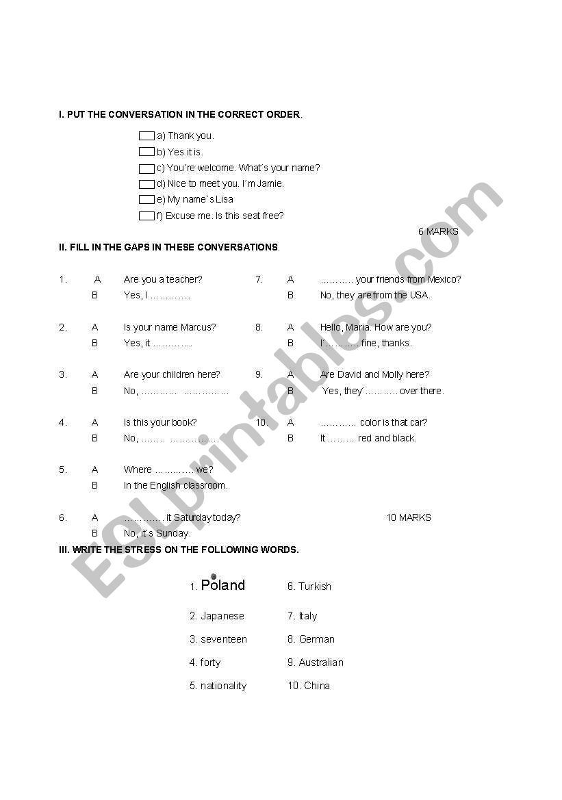 QUIZ worksheet