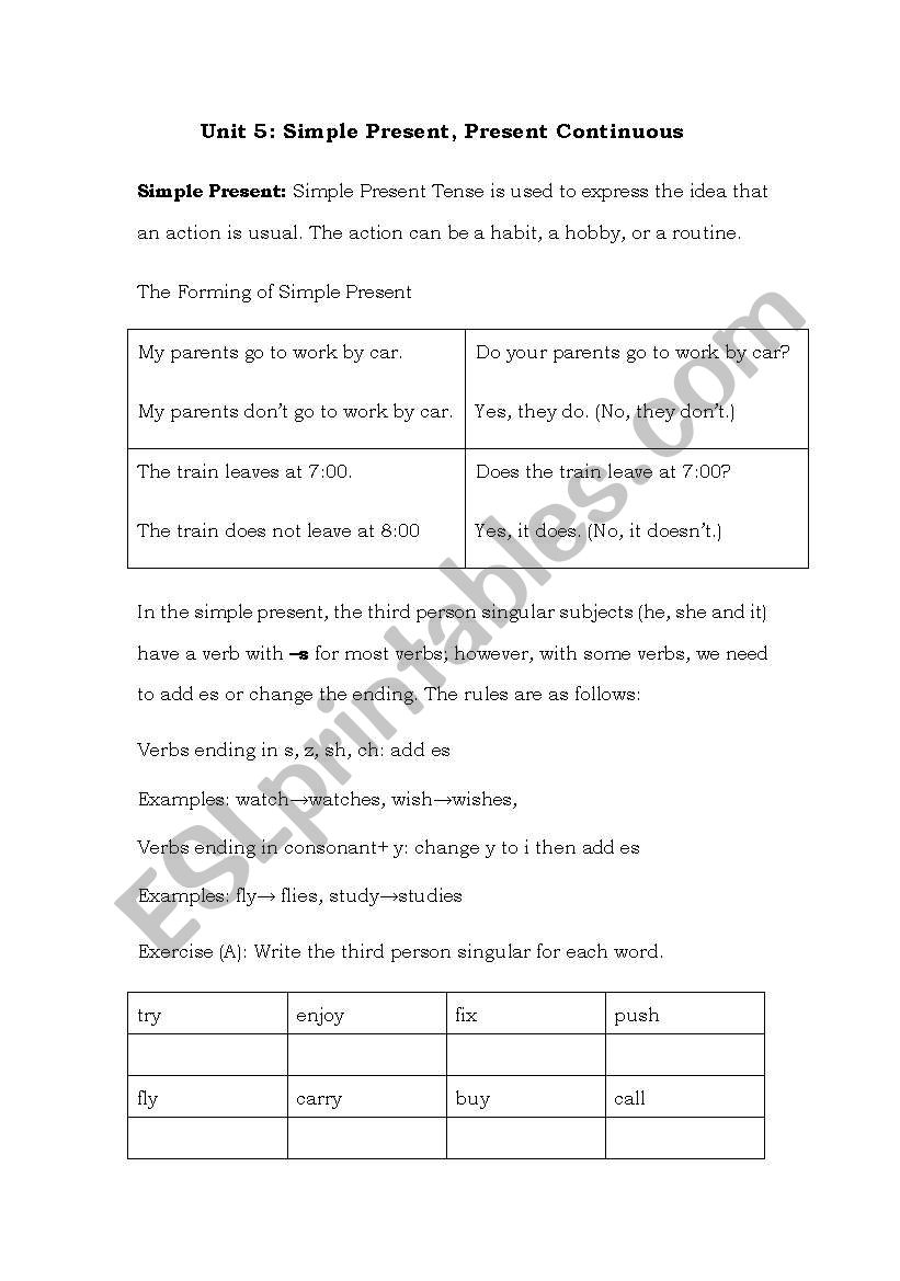 Present Simple worksheet