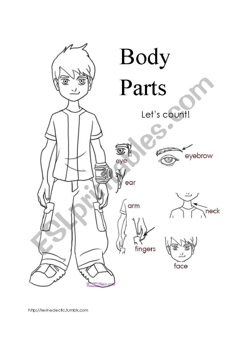 body parts esl worksheet by pufulalax