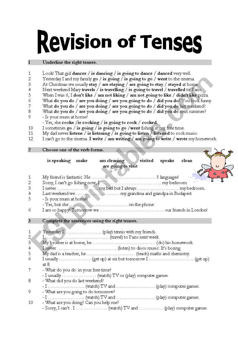 tenses worksheet