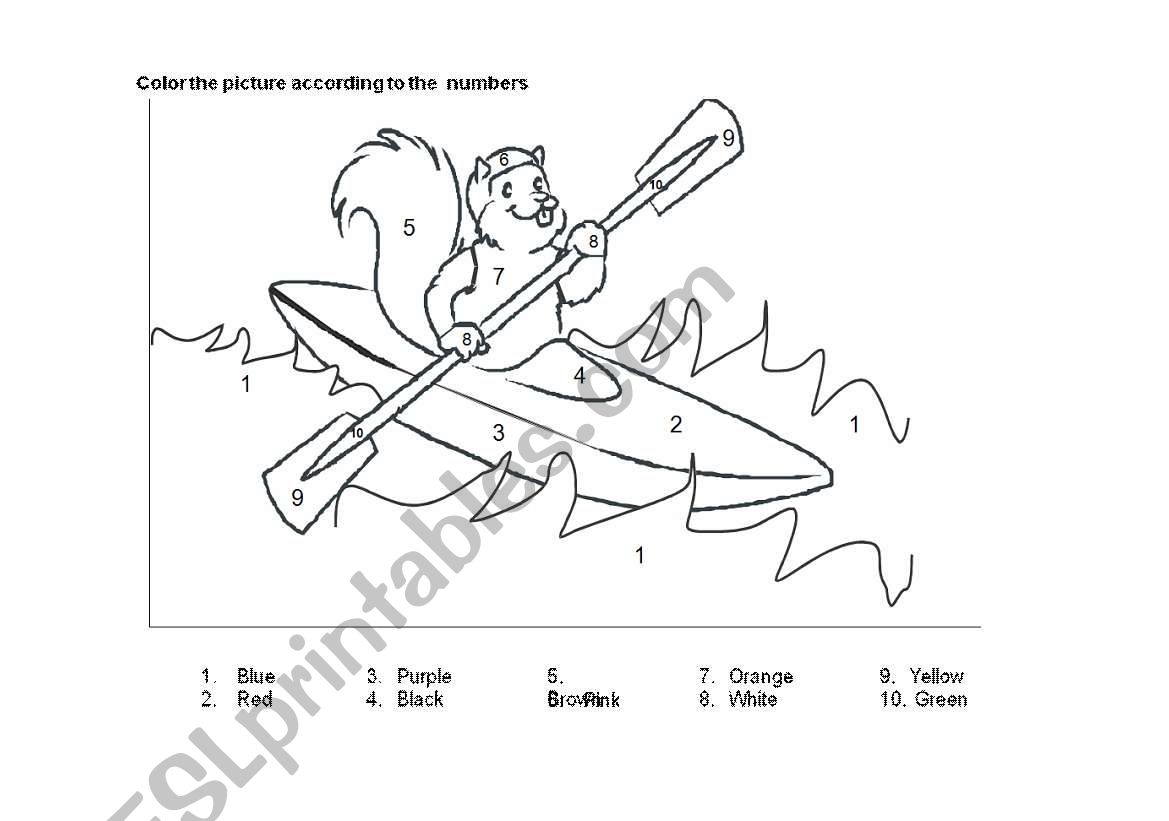 Coloring squirrel worksheet